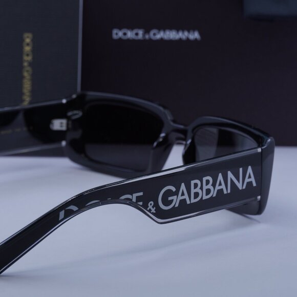 Dolce & Gabbana DG6187 501/87 Rectangle Sunglasses - Black\\Dark Grey main image 6